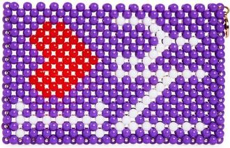 Susan Alexandra I LOVE NY Beaded Card Holder in Purple at Nordstrom