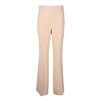 Twinset Klassieke hoge taille broek met zakken - Dames - Wijde Broeken - Roze - S - Polyester - Broeken
