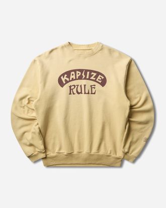 KAPITAL Men s SWT Knit Crewneck Sweatshirt (Kapsize Rule) Light Yellow
