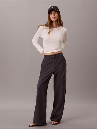 Calvin Klein Jeans Calvin Klein Womens Soft Twill Cargo Pants - Black - 10