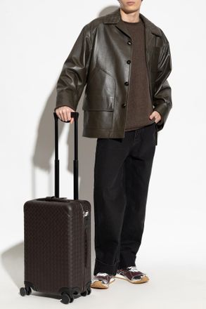 Bottega Veneta Lambskin Leather Jacket, Mens, Green