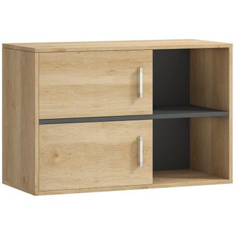 HOMCOM Armario de ba&ntilde;o 80x35x57.5 cm madera natural