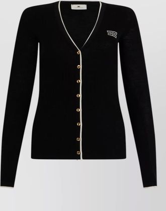 Elisabetta Franchi wool long-sleeve cardigan