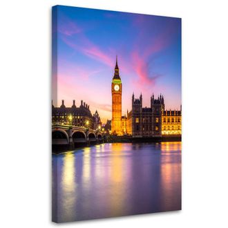 Feeby Cuadro En Lienzo, Londres Big Ben Paisaje Urbano, 70x100