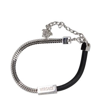 Versace Herrens Armb&auml;nder Silber/Schwarzes Metall