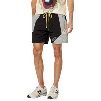 Diet Starts Monday Panel Shorts Mens Black Multi Drawstring Waist FROG291