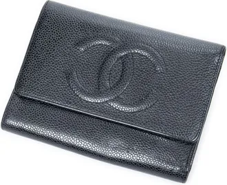 Chanel Pre-owned Womens Timeless Bifold Wallet - Black - One Size