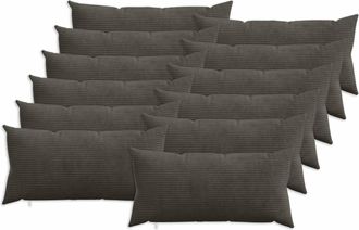 vidaXL Funda De Almohada 12 Pcs Heerlen Gris Antracita 40 X 80 Cm Pana Vidaxl
