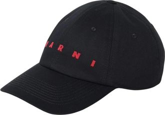 Marni Logo Baseballpet - Heren - Petten - Zwart - S - Katoen - Accessoires