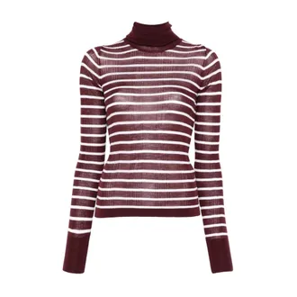Alysi Turtlenecks, female, Multicolor, Size: S Striped High-Neck Top