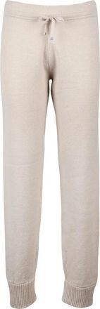 Eleventy Luxe Knit Beige Cashmere Trousers with Drawstring Waistband