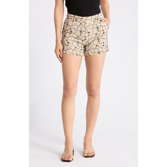T Tahari Floral Embroidered Shorts in Tan /Black at Nordstrom Rack, Size 12