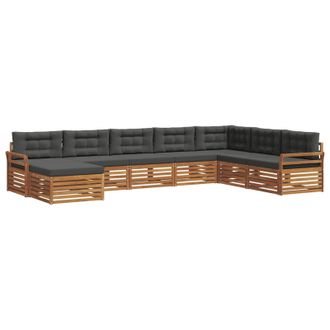 vidaXL Conjunto De Sof&aacute;s De Exterior 8 Pcs Natural Y Antracita Vidaxl