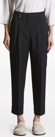 PESERICO Pantaloni plissé con righe laterali - Blu