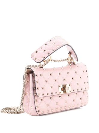 Valentino Garavani Rockstud Spike Flap Bag Quilted Leather Small crossbody bag - Rosa