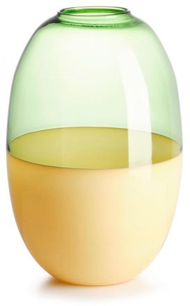IVV scarlet borosilicate vase milk effect amber/transparent green h- 30 cm