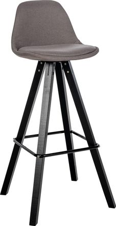 Clp Taburete De Bar Corbin De Tela Con Base De 4 Patas Cuadradas Gris Topo Negro