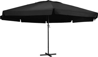 vidaXL Sombrilla De Jard&iacute;n Con Palo De Aluminio Negra 600 Cm Vidaxl