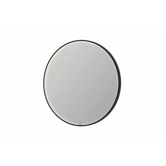 Bernacchini SP24 spiegel - 100x4x100cm rond in stalen kader incl dir LED - verwarming - color changing - dimbaar en schakelaar - geborsteld metal black