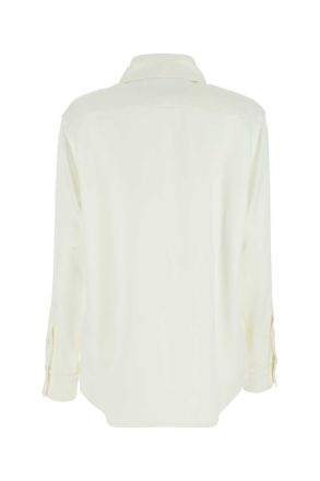 Bottega Veneta Womens Ivory Satin Shirt 9071 Exterior: Viscose Silk Camicie