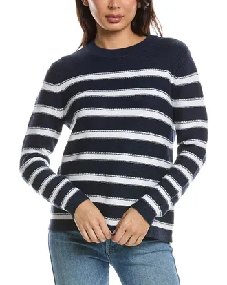 Fort&eacute; Cashmere Stripe Crewneck Sweater