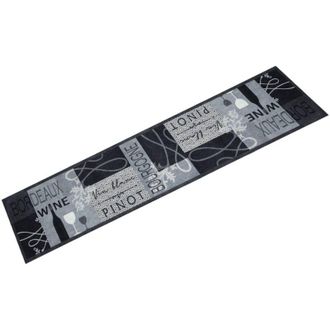 vidaXL Vidaxl - Alfombra De Cocina Lavable Terciopelo Vino Gris 60x300 Cm