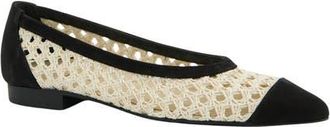 Paul Green Daisy Pointed Toe Flat in Black Nature Diva Nubuk at Nordstrom, Size 10.5Us