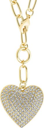 Sterling Forever 14K Cz Sofie Heart Statement Necklace
