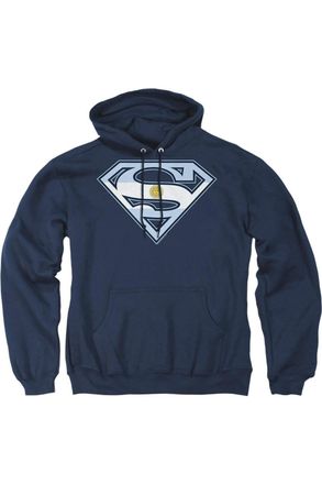 Gildan Superman Argentinian Shield Adult Pull Over Hoodie / Hooded Sweatshirt