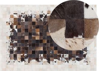 Beliani Rug OKCULU Brown 140 x 200 cm Leather