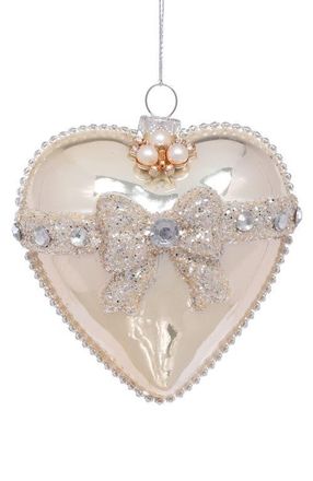 Mark Roberts Silver Heart with Jeweled Bow Ornament, Set of 6 at Nordstrom