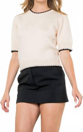 THML Clothing Leah Knit Sweater In Cream