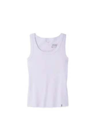 Stio | Womens Essential Ribbed Tank Top, Size Extra Small in Lavender Haze Heather | Cotton