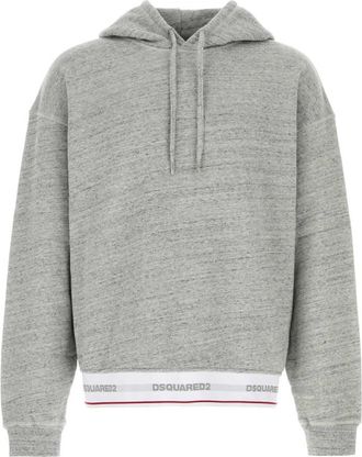 Dsquared2 Melange grey cotton oversize sweatshirt