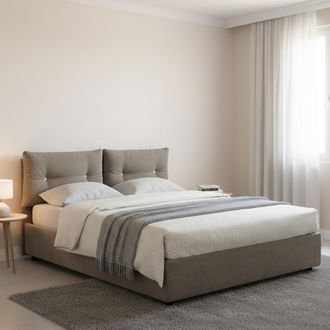 Talamo Italia Talamo Italia - Cama De Plaza Y Media Miriam, Cama Contenedor Con Revestimiento De Tela, 100% Made In Italy, Apertura Frontal, Adecuado Para Colch&oacute;n C