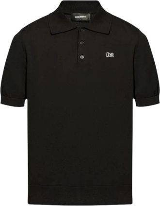 Dsquared2 Cotton Polo Shirt - Heren - Polos - Zwart - XL - Katoen - Tops
