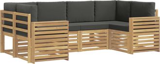 vidaXL Set Di Divani Da Esterno 6 Pz Bianco E Antracite Poliestere Vidaxl