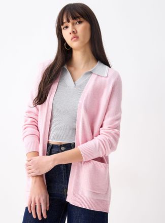 Only Womens Lesly patch pocket open Cardigan Sweater