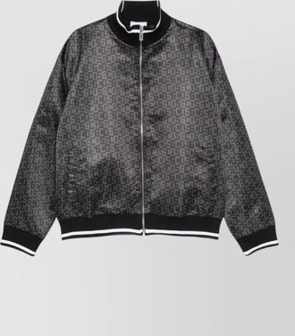 GCDS monogram nylon track jacket crew neck