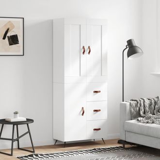 vidaXL Vidaxl - Aparador Alto Madera Contrachapada Blanco 69,5x34x180 Cm