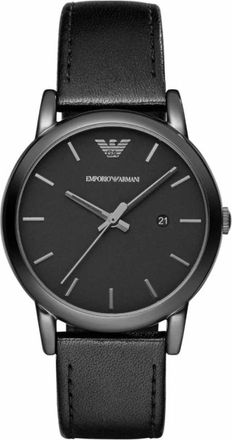 Emporio Armani Accessoires, Heren, Zwart, ONE Size, Leer, Ar 1732 Horloge