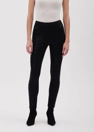 UP Shiney Snake Print Ponte Slim Pant In Snake Black