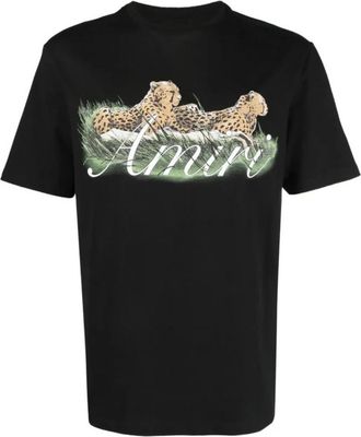 Amiri Cheetah-logo zwart T-shirt
