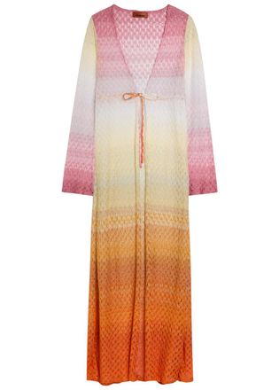 Missoni Degrad&eacute; Metallic-knit Cover up - Orange - 42 (UK12 / M)