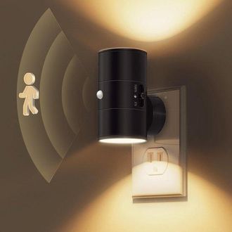 OEM Luz Nocturna Led Con Sensor De Movimiento, 1 Unidad, Enchufe, Blanco C&aacute;lido, 3000 K, Brillo Ajustable De 0 A 100 Lm, Luz Nocturna Regulable