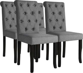 vidaXL Vidaxl - Sillas de comedor giratorias 4 unidades tela gris oscuro