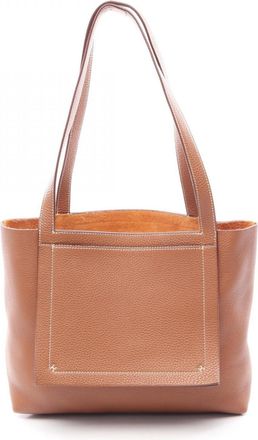 Herm&egrave;s Brown Taurillon Clemence Leather Handbag Tote Bag (Pre-Owned)