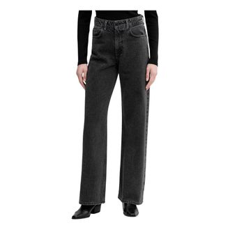 Benetton Jeans met wijde pijpen en versieringen - Dames - Regular Fit Jeans - Grijs - W26 - Katoen - Jeans