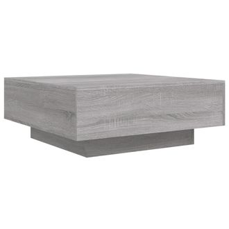 vidaXL Mesa De Centro Con Luces Led Gris Sonoma 80x80x31 Cm Vidaxl