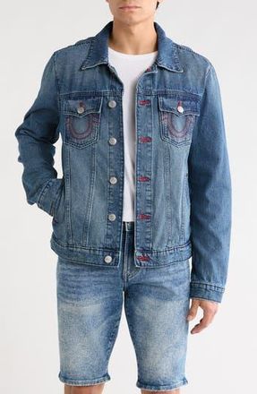 True Religion Jessie Denim Trucker Jacket in Medium Blue Quartz at Nordstrom Rack, Size Xx-Large